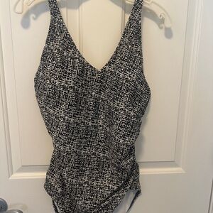 Chic Black and White One-Piece Swimsuit
